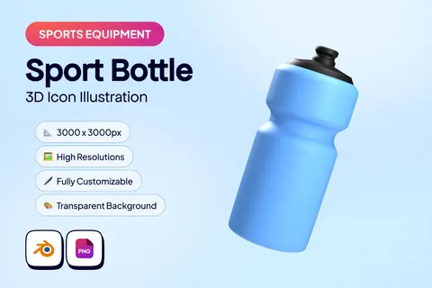 Sport Bottle 3D Icon - Blender 3d models