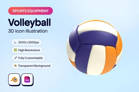 Volleyball 3D Icon - Blender 3d models