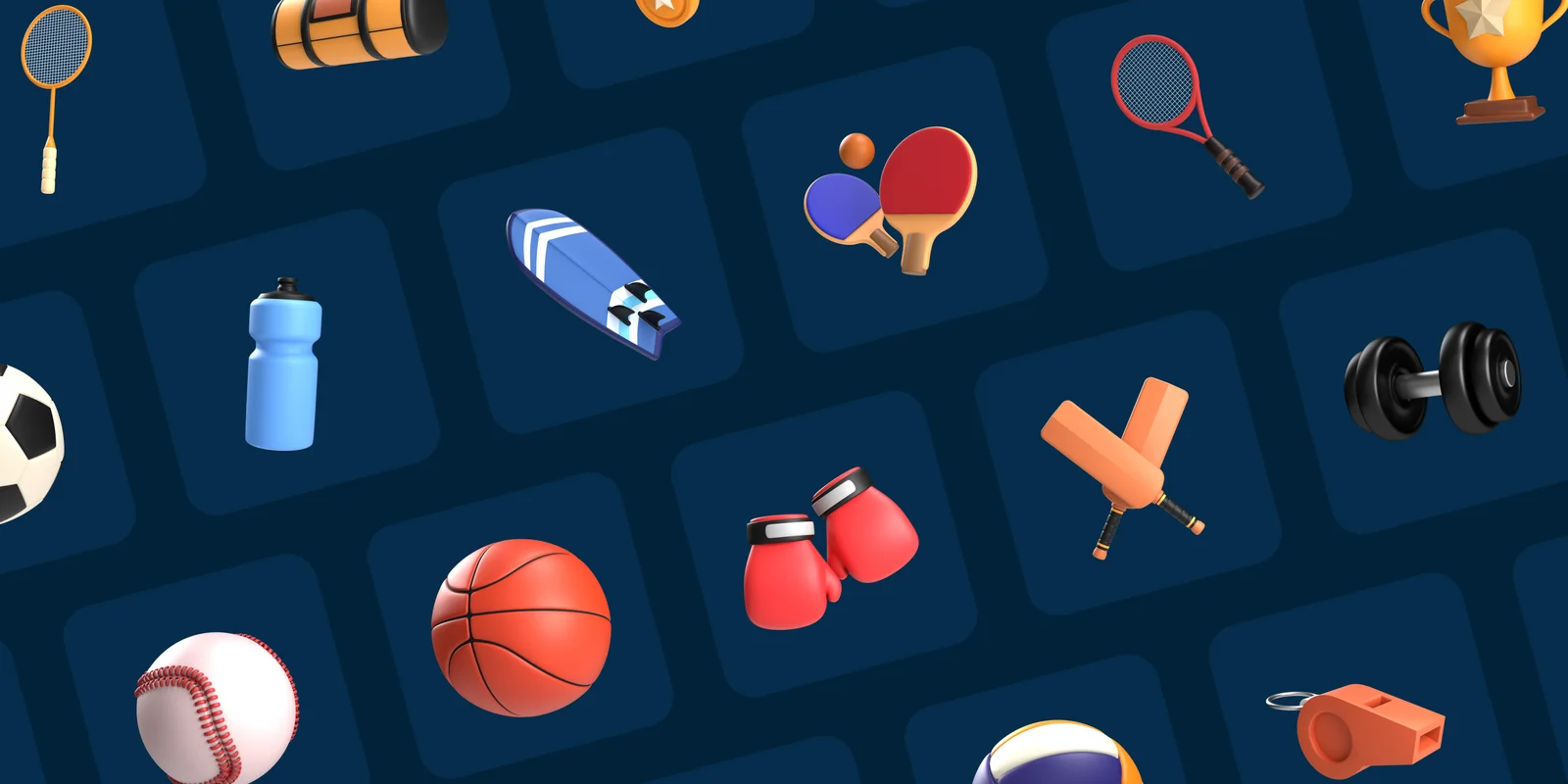 Sports Equipment 3D Icons screenshot 7