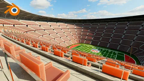 32,000 Seat Sports Stadium - Blender 3d models