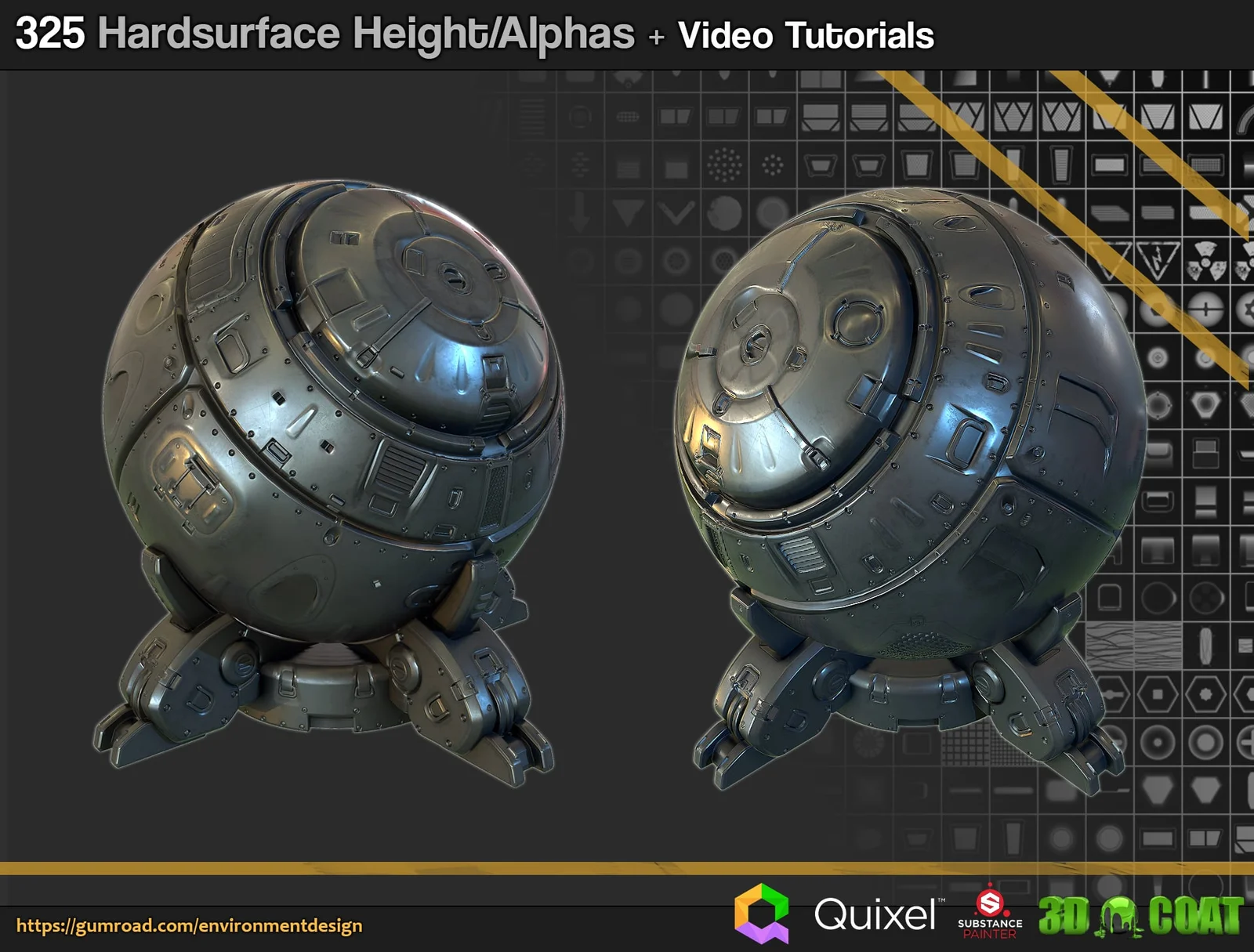 SP/ZBrush Hardsurface Alphas Vol 1 screenshot 2