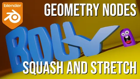 Squash and Stretch Text - Blender geometry nodes