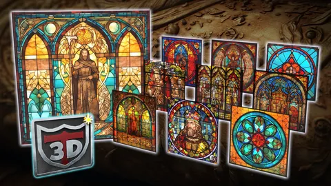 Stained Glass Material Pack - Blender textures & materials