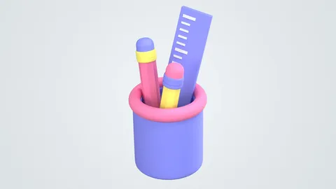 Stationary 3D Icon - Blender 3d models