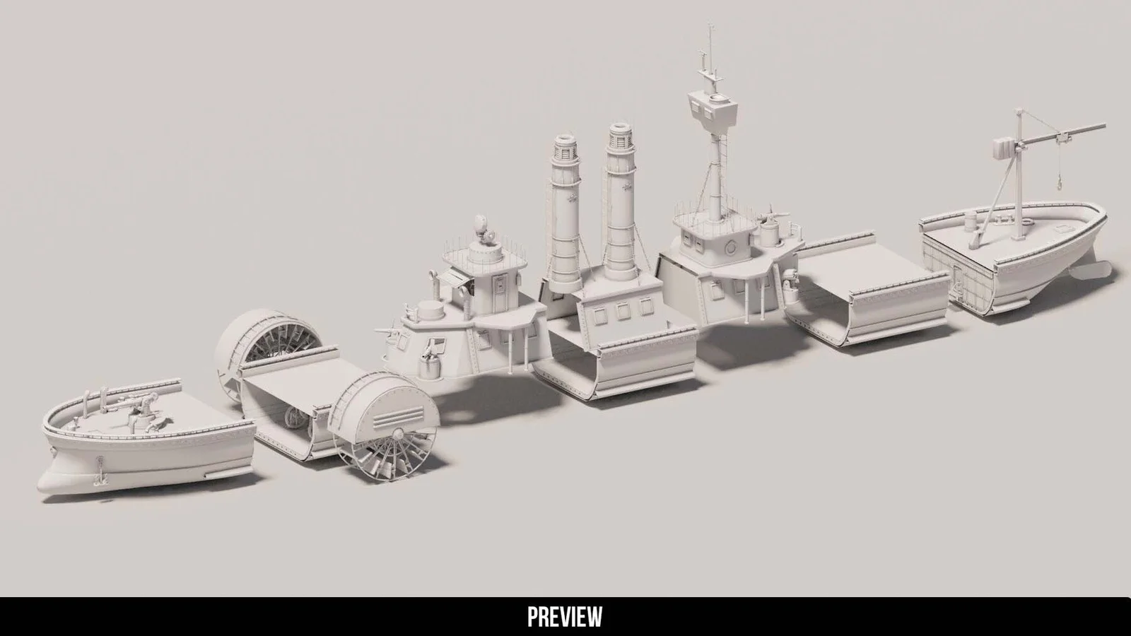 Steamboat Kitbash Set screenshot 8