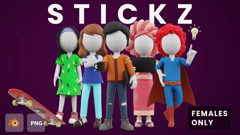 Stickz Female - Blender 3d models