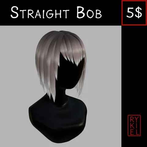 Straight Bob - Blender 3d models
