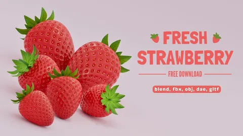 Strawberry - Blender 3d models