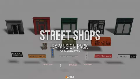 Street Shops Expansion Pack - Blender 3d models