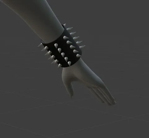 Studded Spiky Cuff Bracelet - Blender 3d models