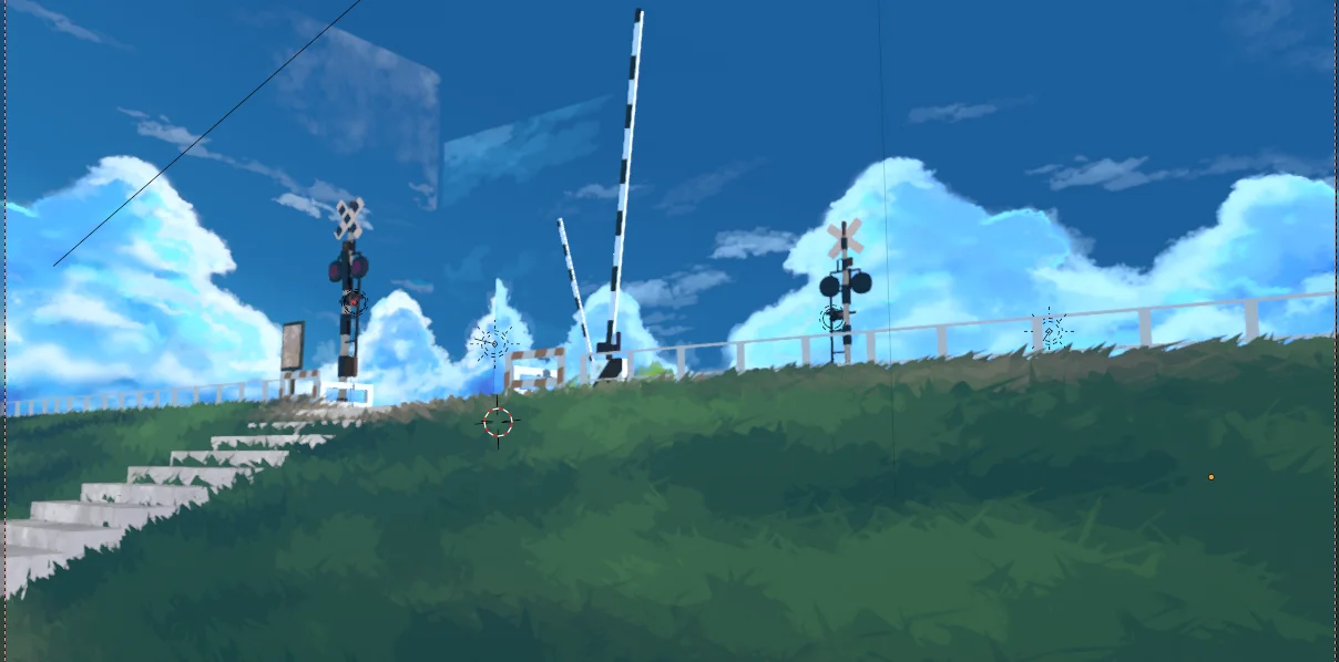 Anime Train Crossing Scene screenshot 3