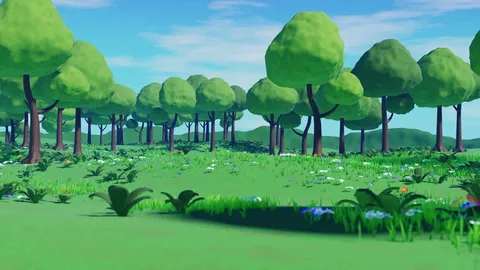 Stylized Animated Forest Meadow - Blender scenes