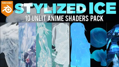 Stylized Anime Ice Shaders - Blender shaders