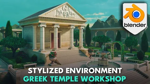Greek Temple & Garden Workshop - Blender tutorials & courses