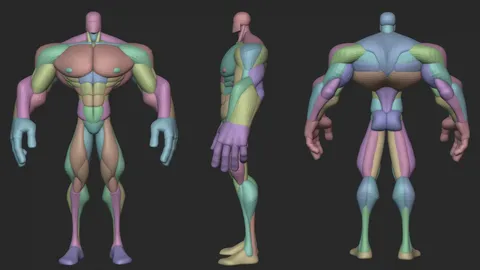 Stylized Bulky Blockout - Blender 3d models