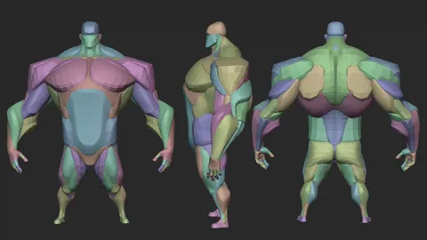 Stylized Bulky Blockout - Blender 3d models