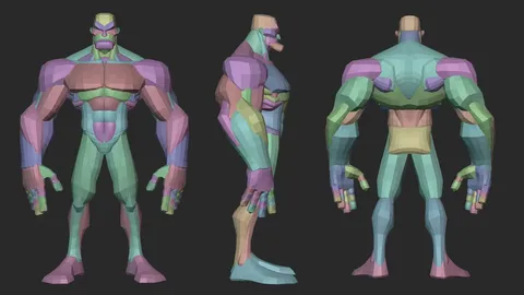 Stylized Champ Anatomy Blockout - Blender 3d models