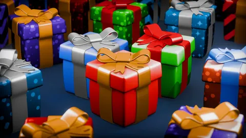 Stylized Christmas Presents - Blender 3d models