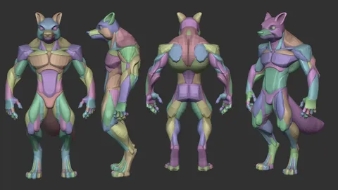 Stylized Werewolf Blockout - Blender 3d models