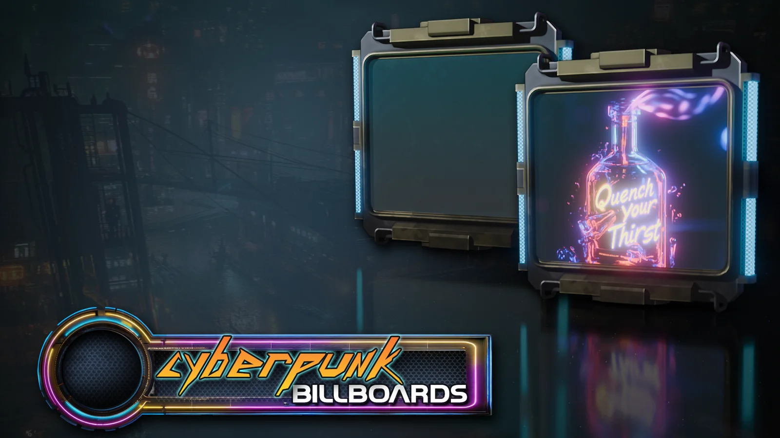 Stylized Cyberpunk Billboard Pack screenshot 8