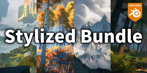 Stylized Environment Bundle - Blender 3d models