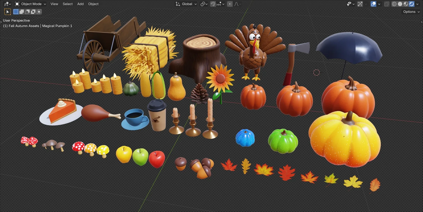 Stylized Fall Autumn Asset Pack screenshot 3
