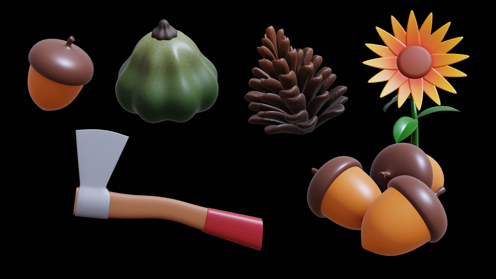 Stylized Fall Autumn Asset Pack screenshot 7