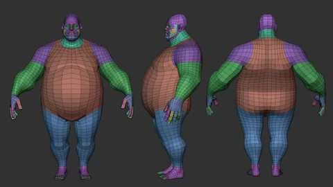 Stylized Fat Lowpoly Basemesh - Blender 3d models