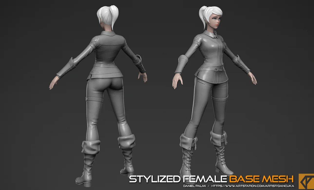 Stylized Female Base Mesh screenshot 3