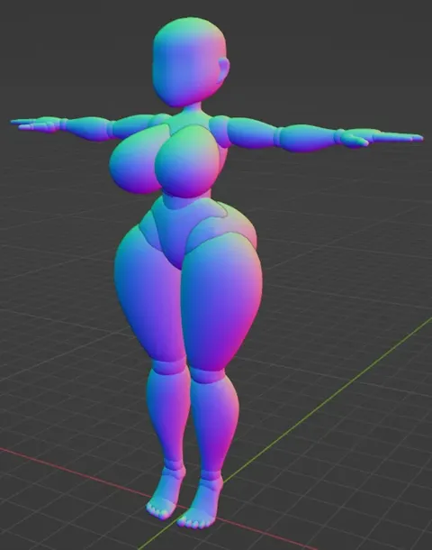 Stylized Female Base Mesh Thicc - Blender 3d models