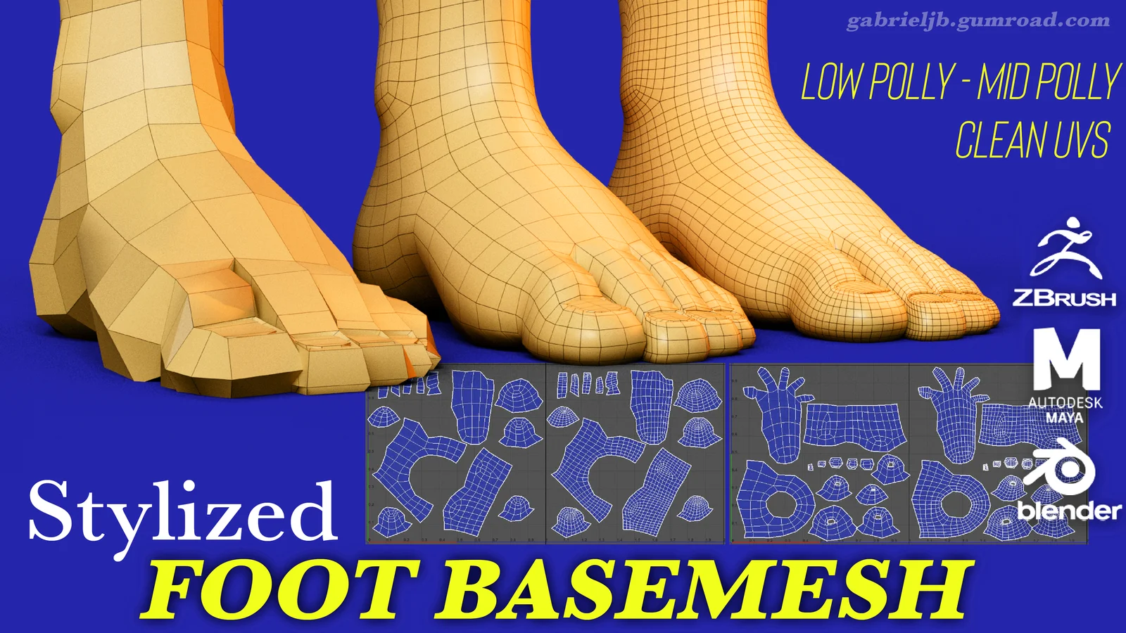 Stylized Foot BaseMesh screenshot 2