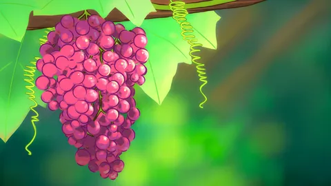 Stylized Grapes Scene - Blender scenes