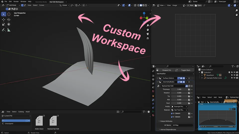 Stylized Hair Edit Node screenshot 4