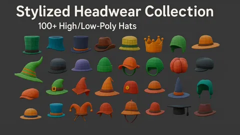 Stylized Headwear Collection - Blender 3d models