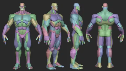 Stylized Hero Blockout V6 - Blender 3d models