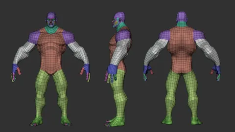 Stylized Hero Lowpoly Basemesh - Blender 3d models