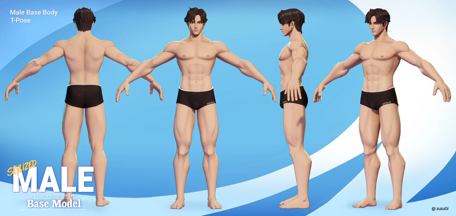 Stylized Kpop Boy Male Base Body screenshot 4
