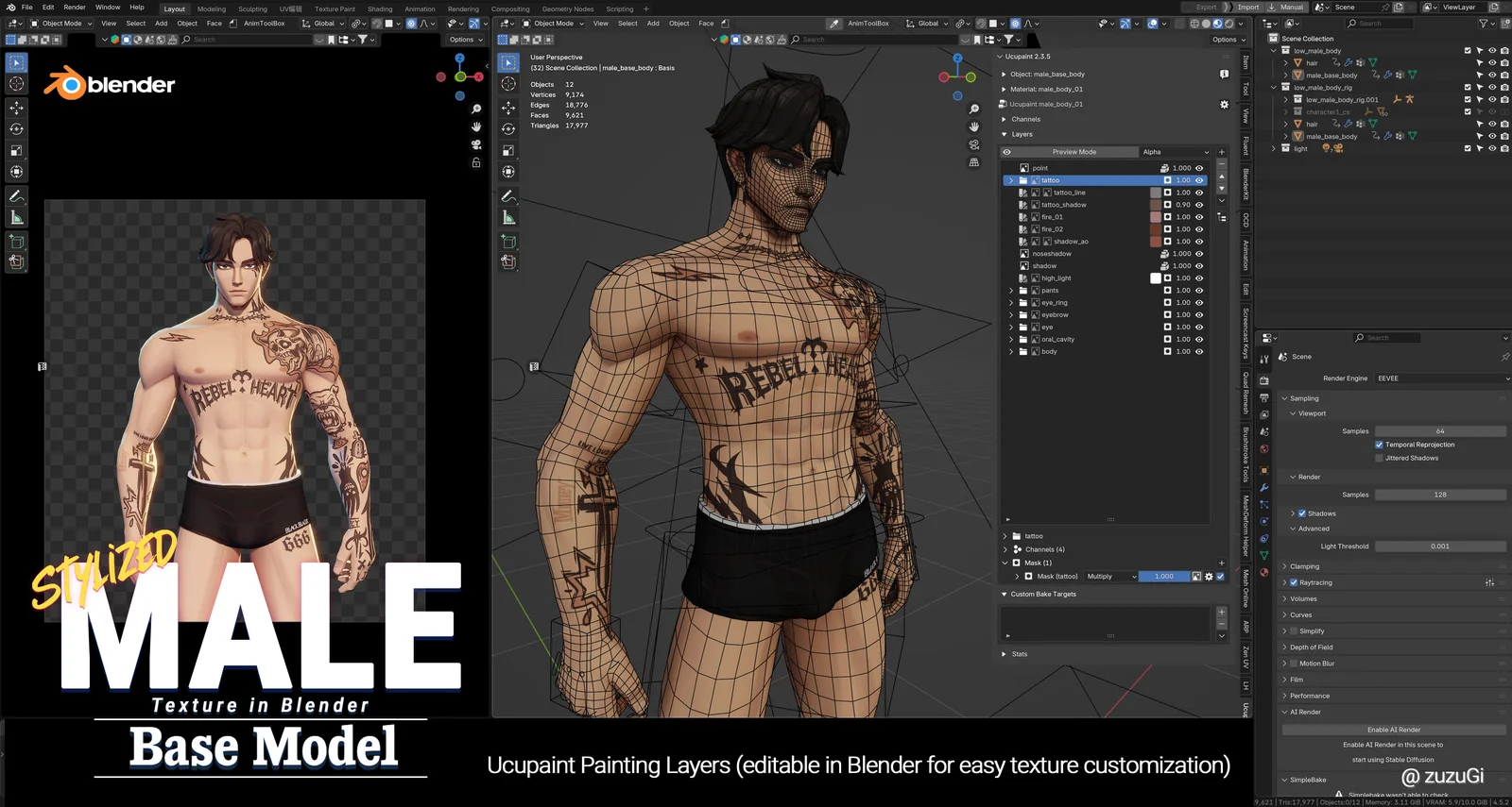Stylized Kpop Boy Male Base Body screenshot 8
