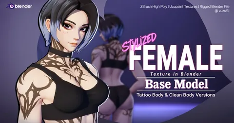 Stylized Kpop Girl Base Body - Blender 3d models