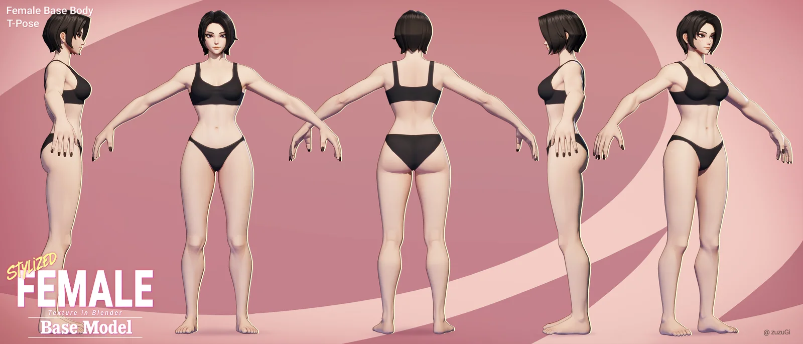Stylized Kpop Girl Base Body screenshot 4