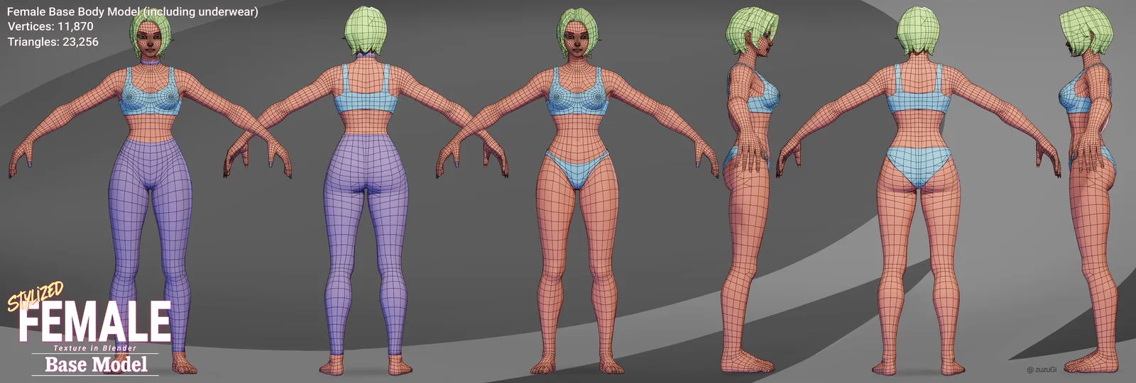 Stylized Kpop Girl Base Body screenshot 6