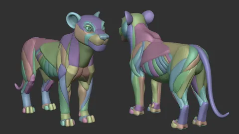 Stylized Lion Anatomy Blockout - Blender 3d models