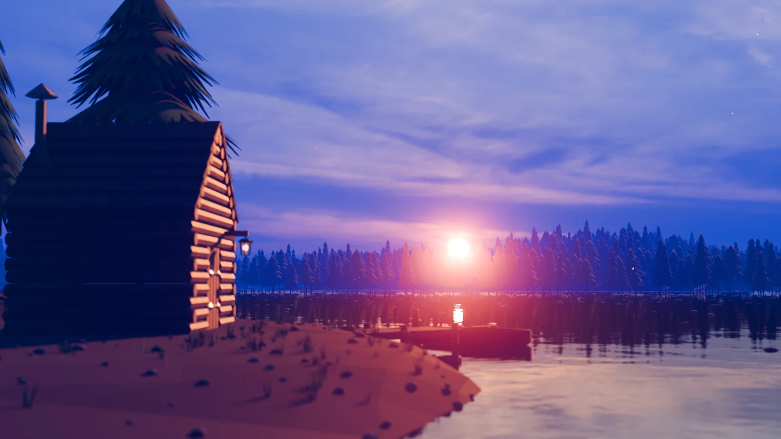 Stylized Low Poly Forest River screenshot 5