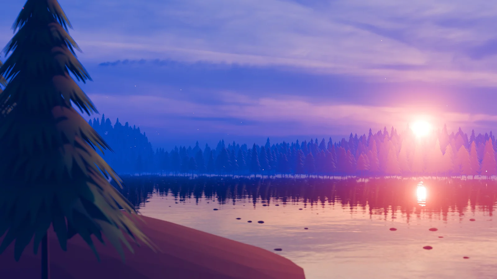 Stylized Low Poly Forest River screenshot 7