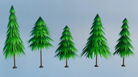 Stylized Low Poly Trees - Blender 3d models