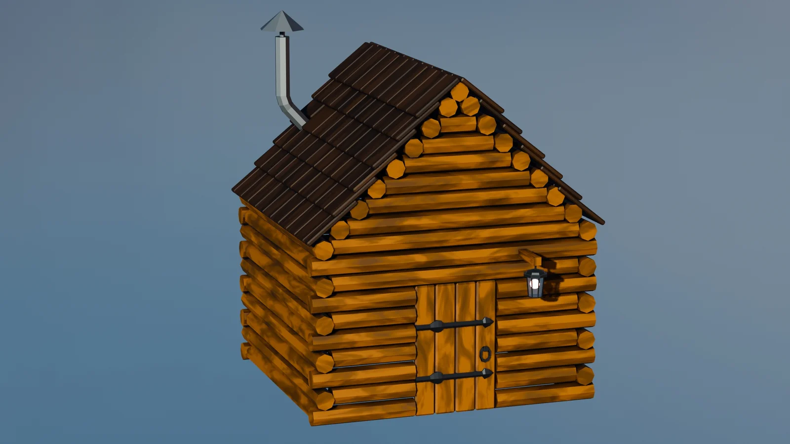 Stylized Low Poly Wooden Cabin screenshot 2