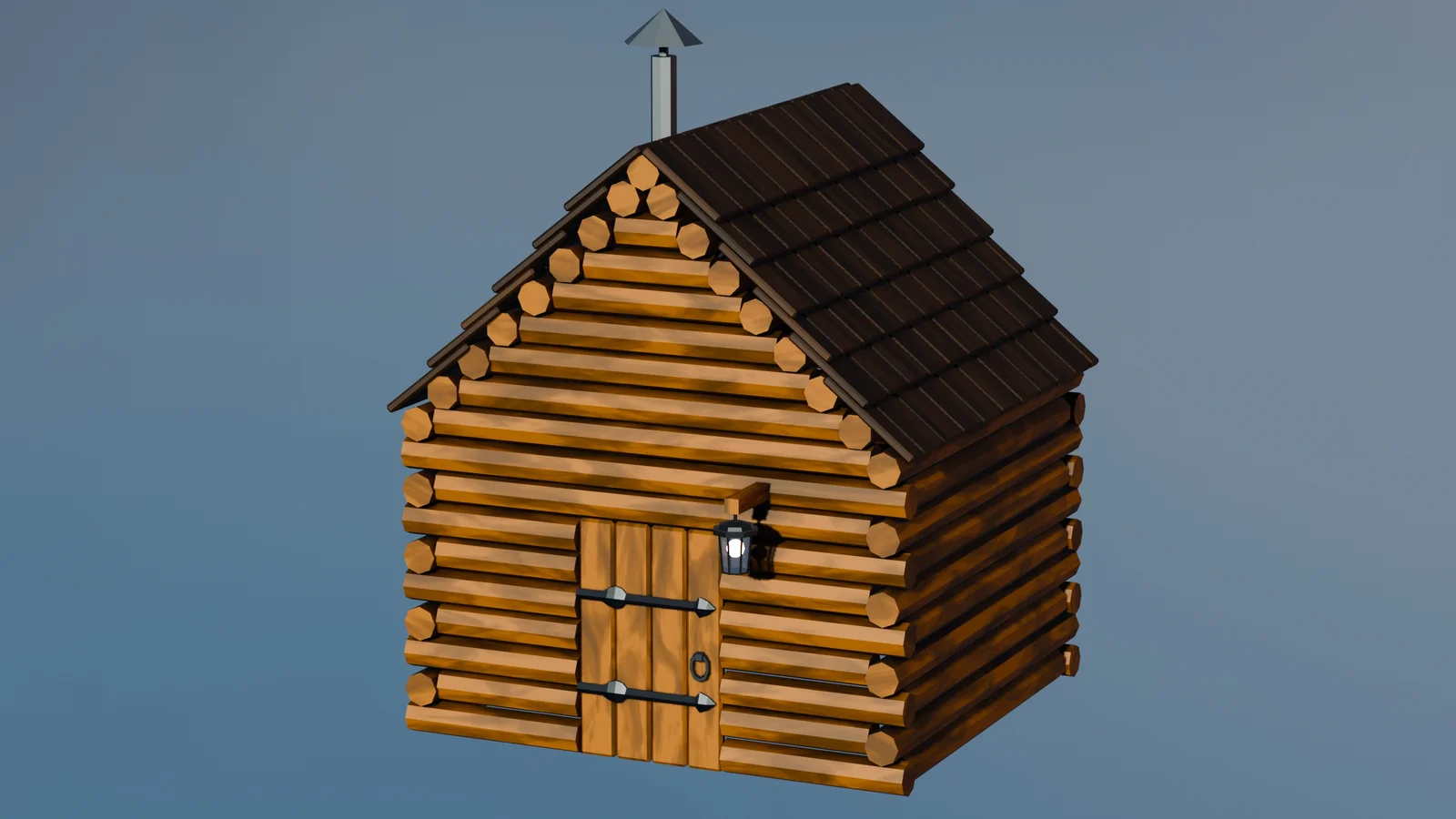 Stylized Low Poly Wooden Cabin screenshot 3