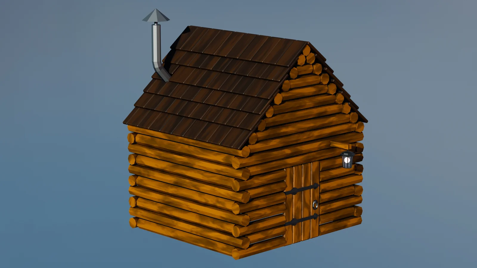 Stylized Low Poly Wooden Cabin screenshot 4