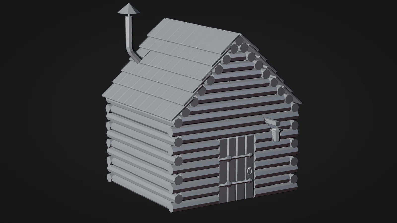 Stylized Low Poly Wooden Cabin screenshot 7