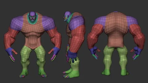 Stylized Lowpoly Bulky Basemesh - Blender 3d models